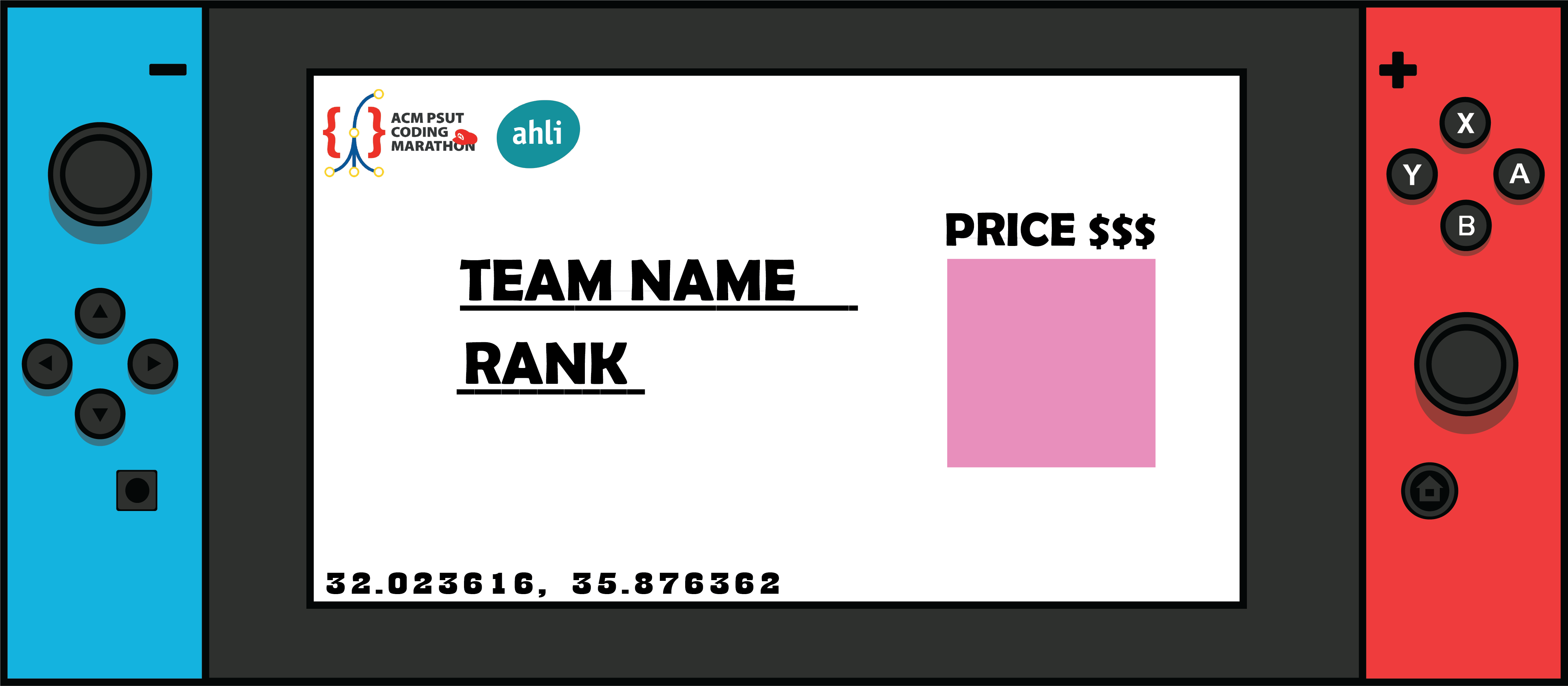 Nintendo Switch-inspired winners' cheque design