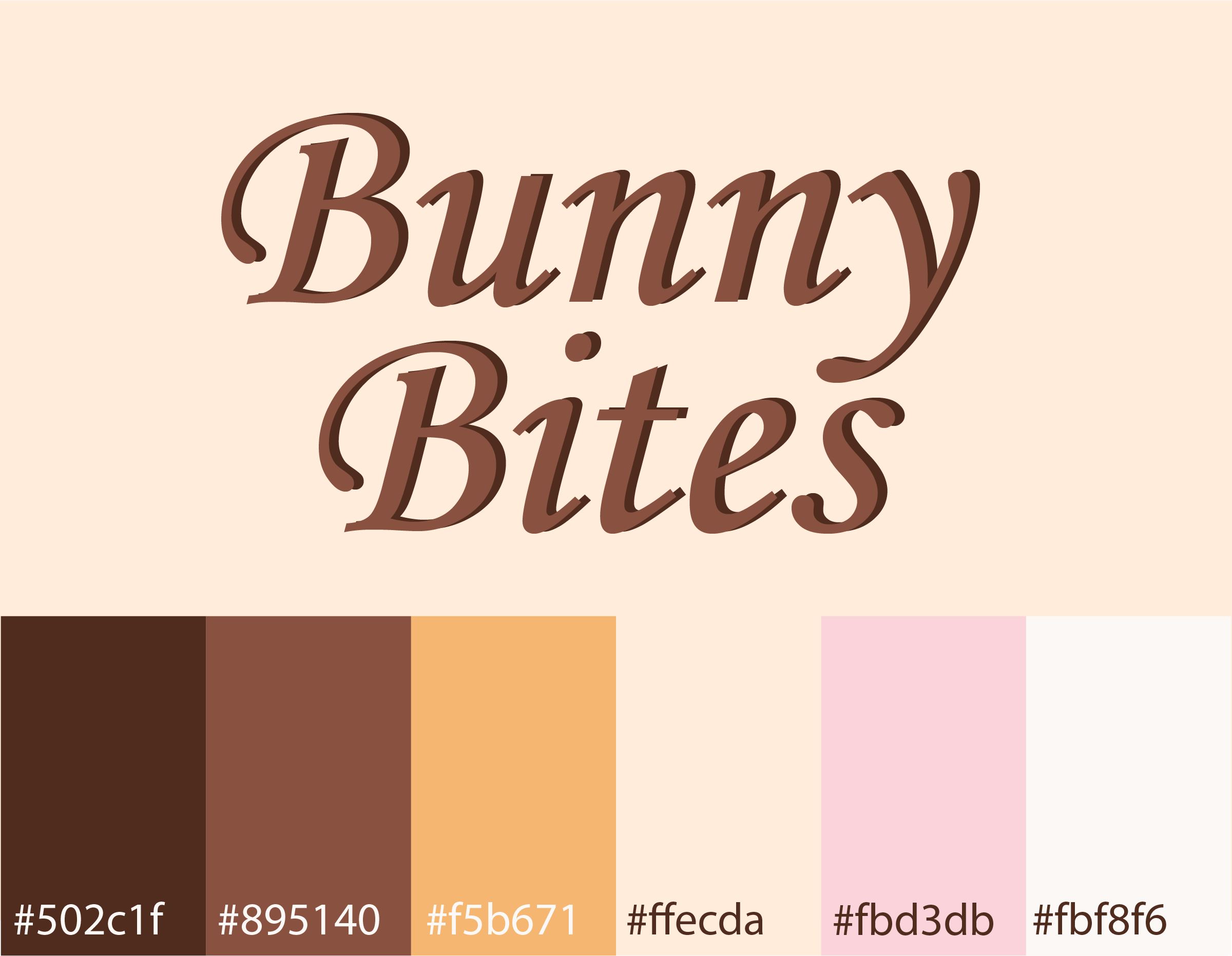 Bunny Bites wordmark and six-colour brand palette