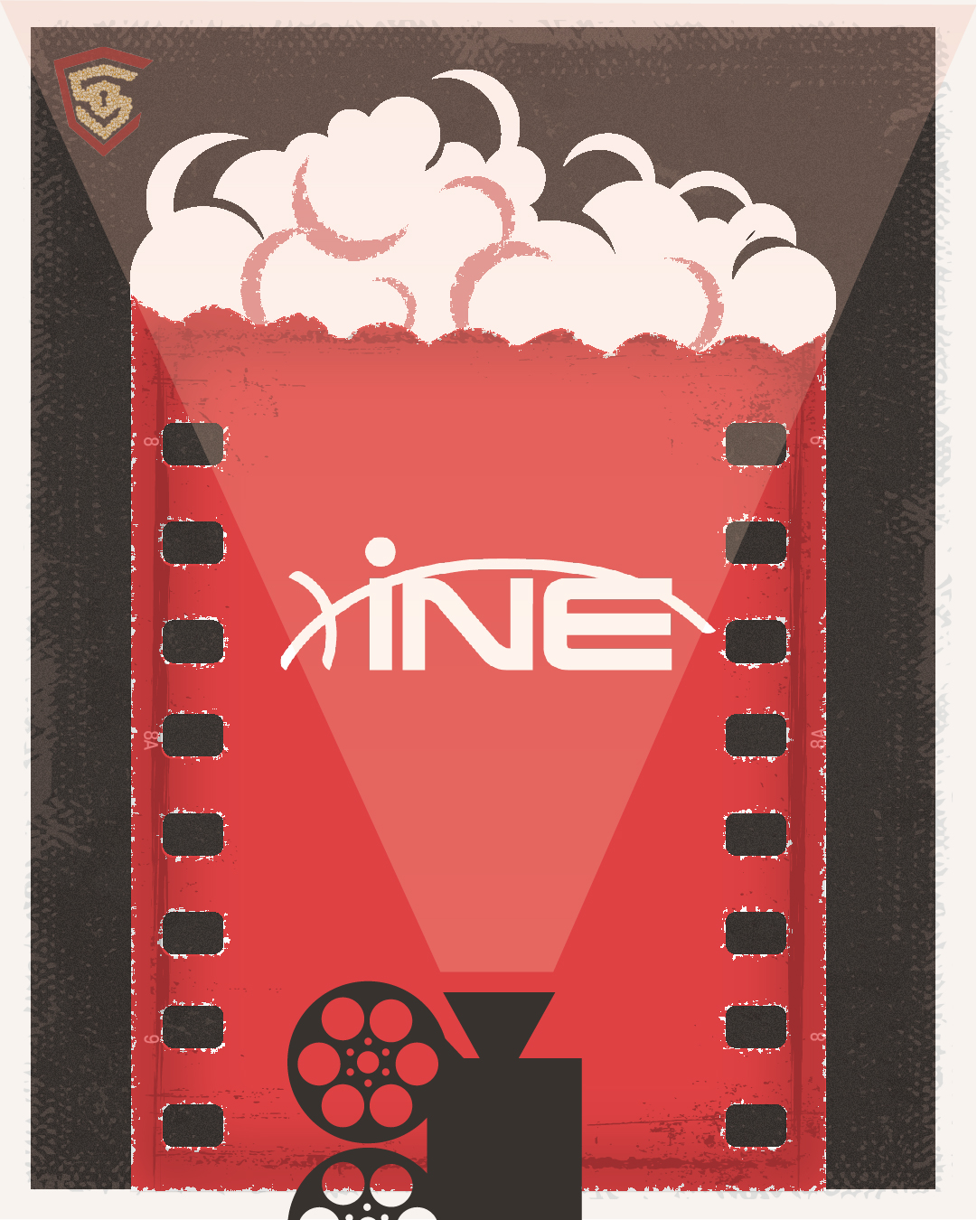 INE sponsor post styled as a popcorn box