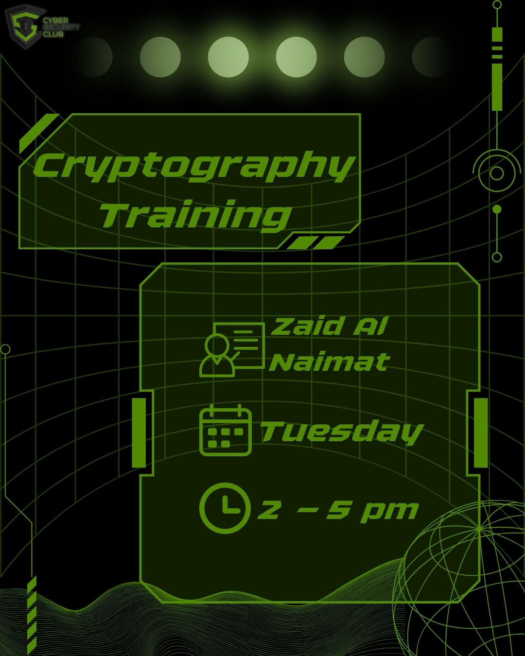 Cryptography Training schedule poster