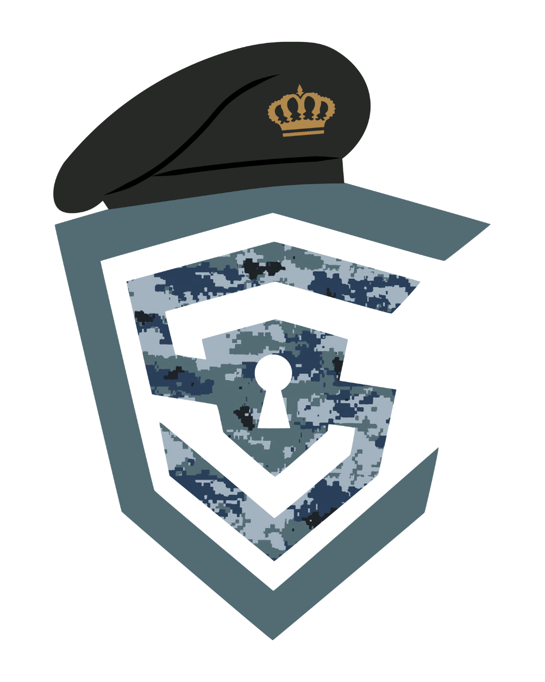 Club logo in a military-style camouflage treatment