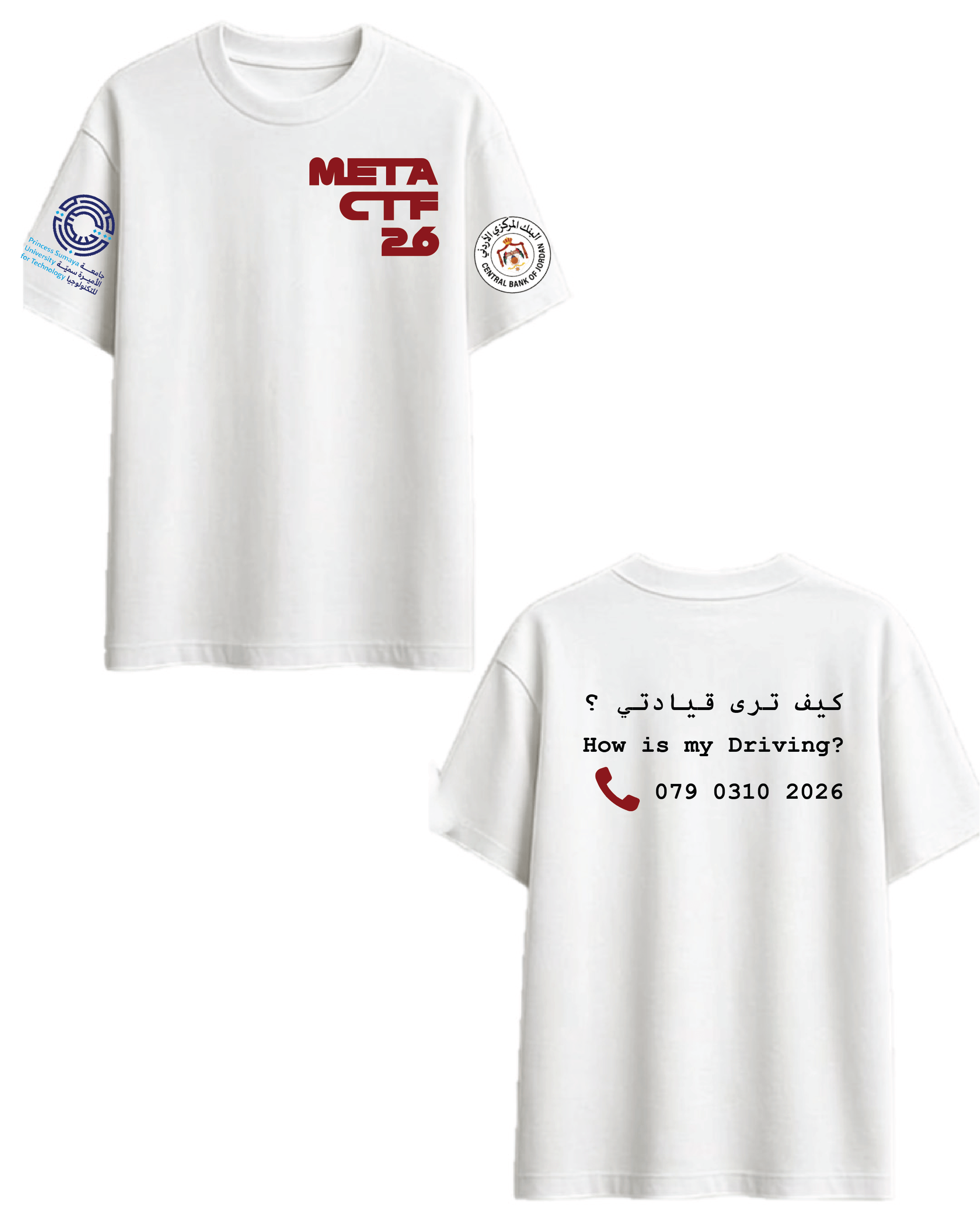 Competitors shirt mockup, front and back
