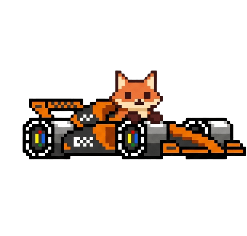 Sushi driving a pixel F1 car
