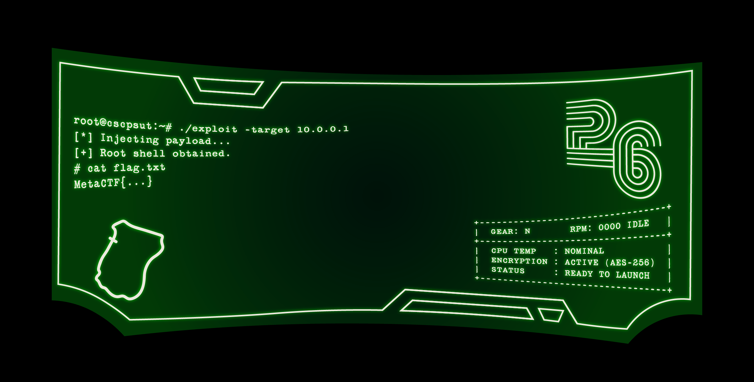 Terminal screen prop used in the promo video
