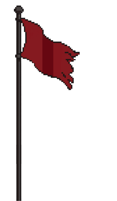 Pixel art red flag